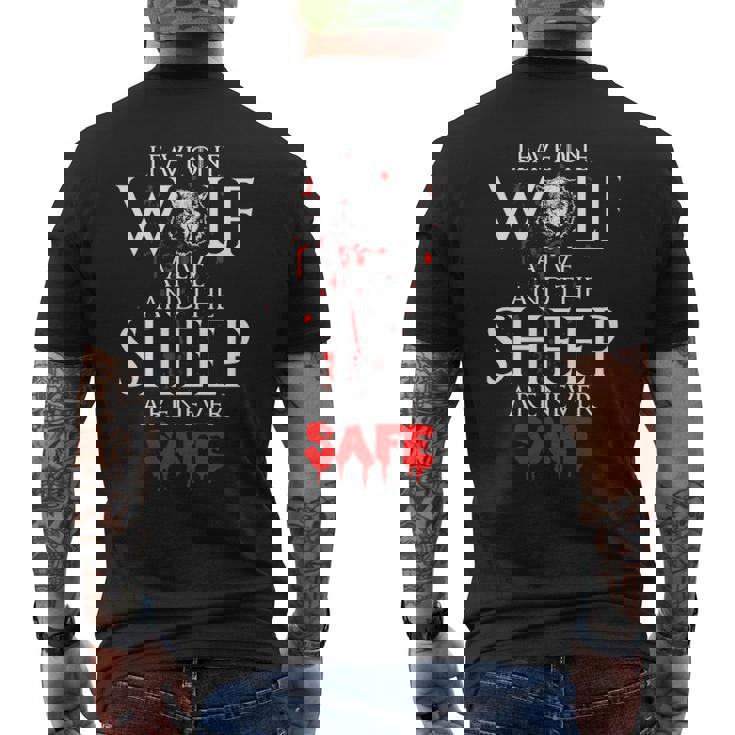 Leavee Wolf Alive And The Sheep Are Never Safe Men's T-shirt Back Print