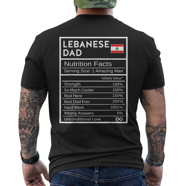 Lebanese Dad Nutrition Facts National Pride For Dad Men's T-shirt Back Print