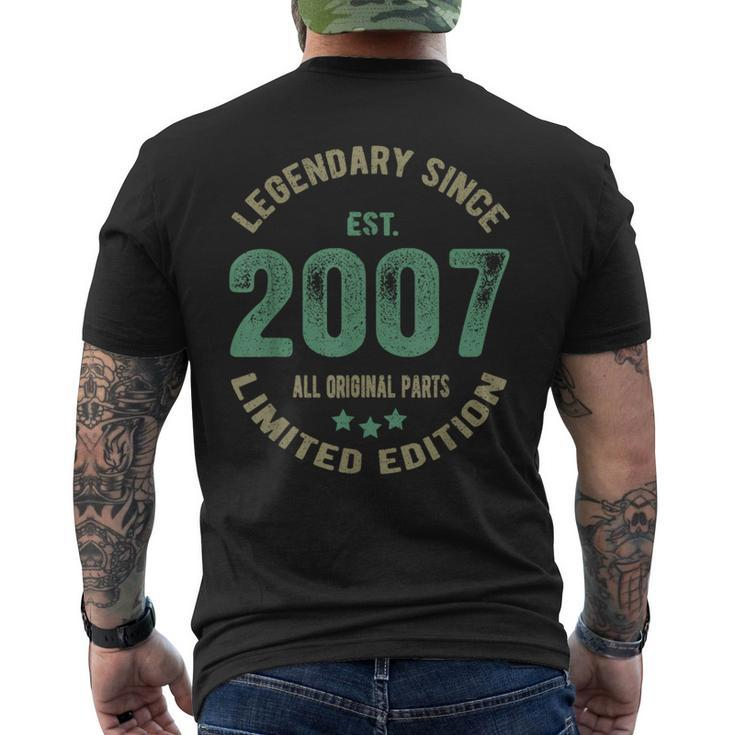 Legend Since 2007 17Th Birthday Retro 17 Years Old Boy Men's T-shirt Back Print