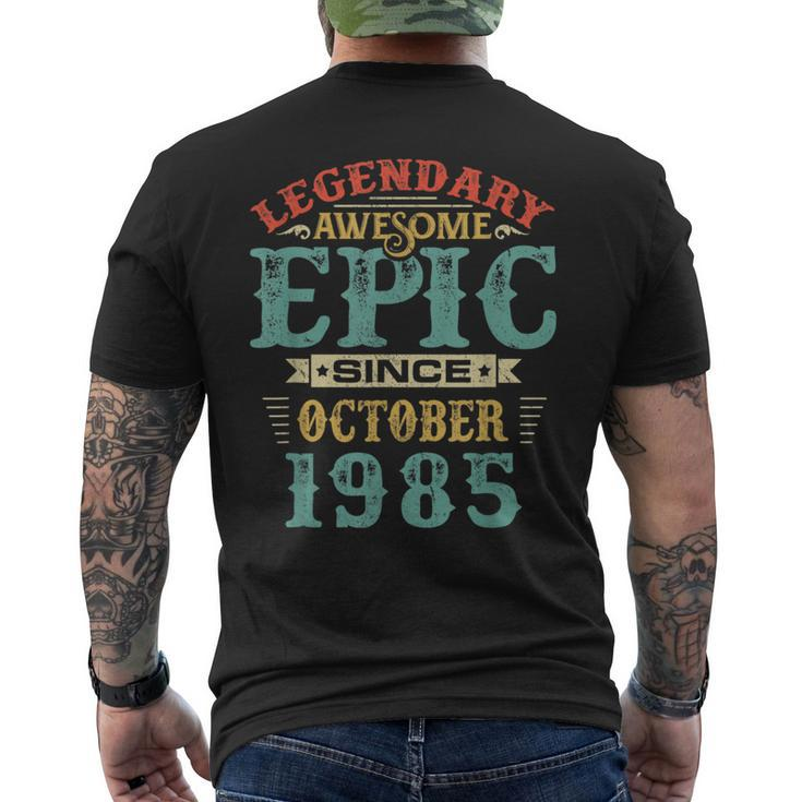 Legendary Awesome Epic Since October 1985 Birthday 35Th Men's T-shirt Back Print