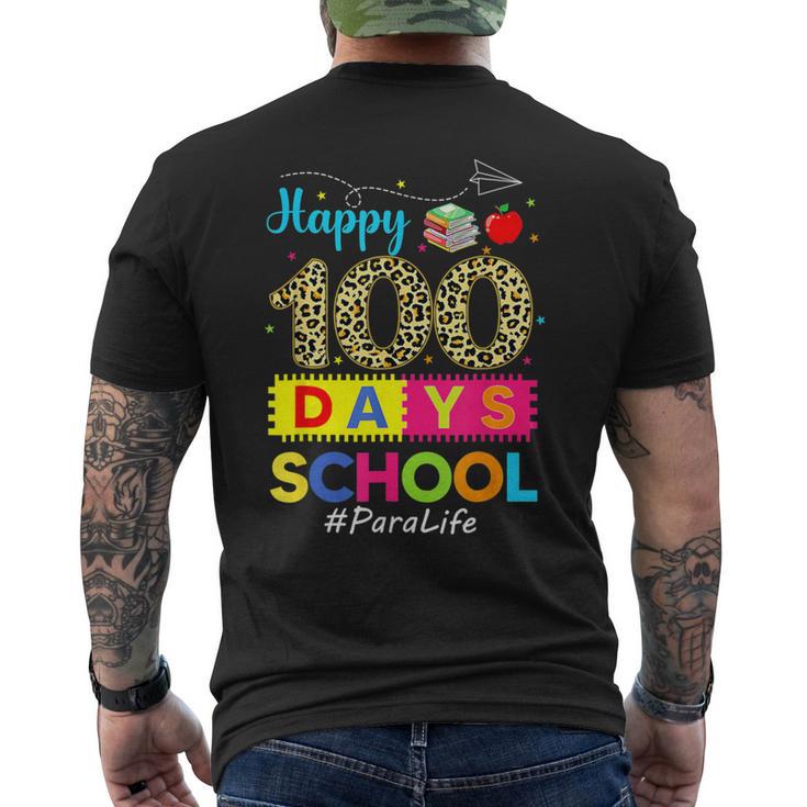 Leopard 100Th Day Of School Para Life 100 Days Smarter Men's T-shirt Back Print