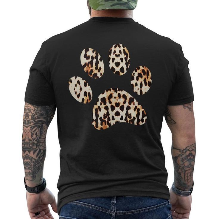 Leopard Cheetah Paw Print Men's T-shirt Back Print