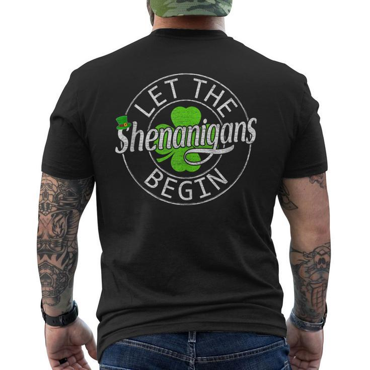 Let The Shenanigans Begin St Patrick's Day Women Men's T-shirt Back Print
