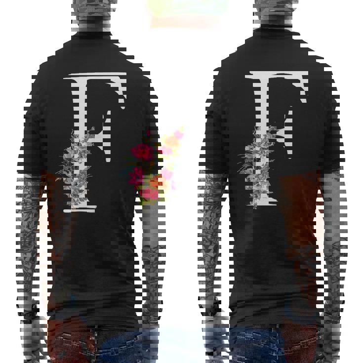 Letra Del Alfabeto – Nombre Inicial Letra F Flores Camiseta Hombre Estampado Espalda