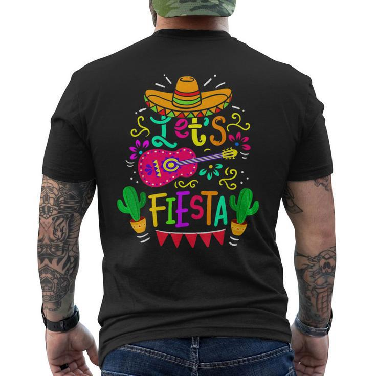 Let's Fiesta Cinco De Mayo Mexican Party Guitar Lover Men's T-shirt Back Print