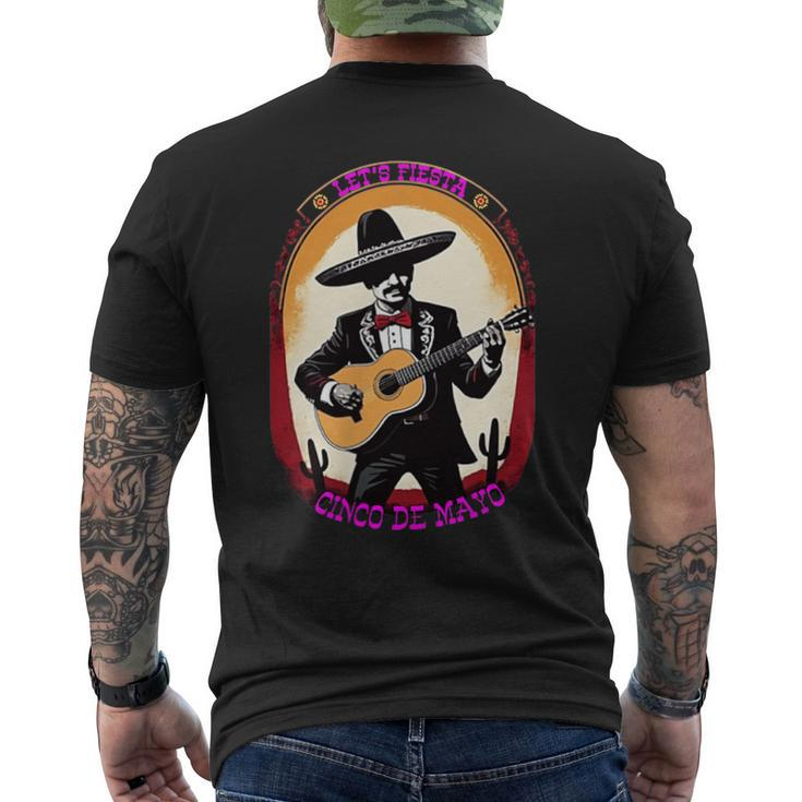 Let's Fiesta Cinco De Mayo Mexican Party Guitar Music Lover Men's T-shirt Back Print