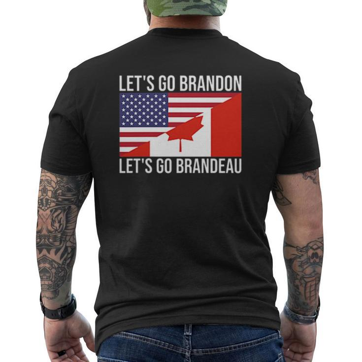 Let's Go Brandeau Usa Canada Flag Freedom Convoy Trucker Mens Back Print T-shirt