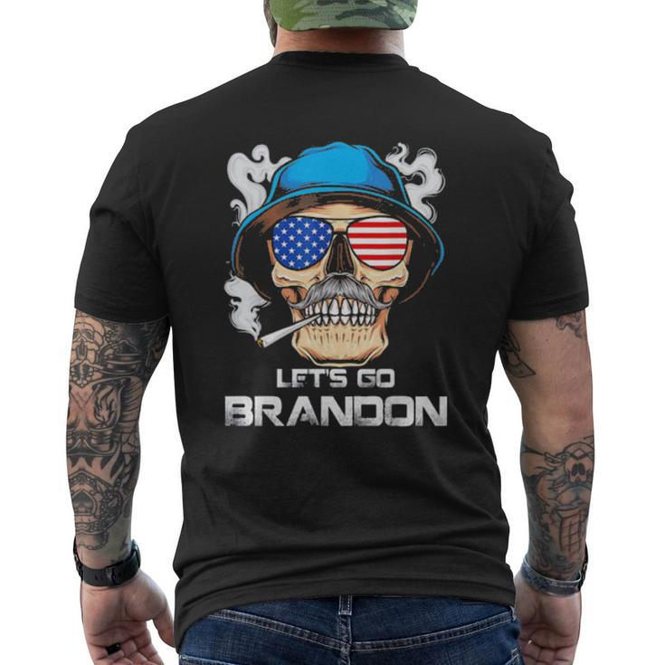 Let’S Go Brandon – Lets Go Brandon Skull American Flag Classic Mens Back Print T-shirt