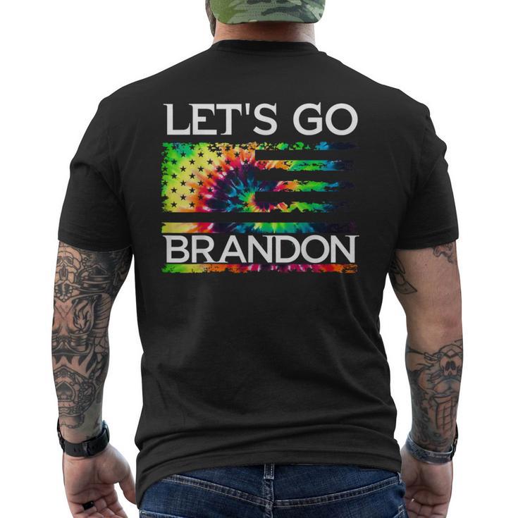 Let's Go Brandon Conservative Anti Liberal Us Tie Dye Flag Men's T-shirt Back Print