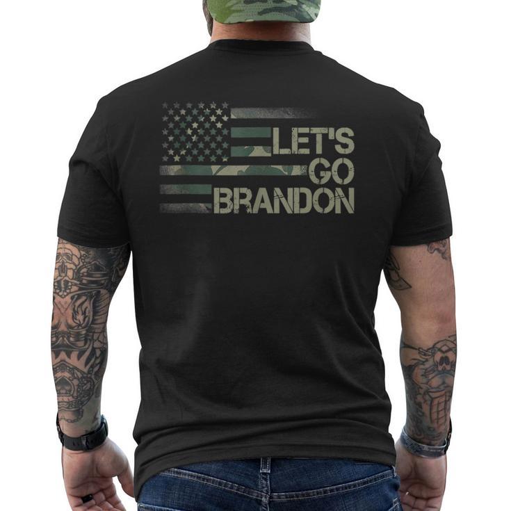 Let's Go Branson Brandon Camouflage Us Flag Men's T-shirt Back Print