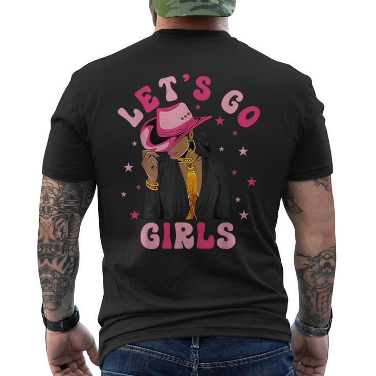 Let's Go Girls Western Black Cowgirl Bachelorette Party Men's T-shirt Back Print