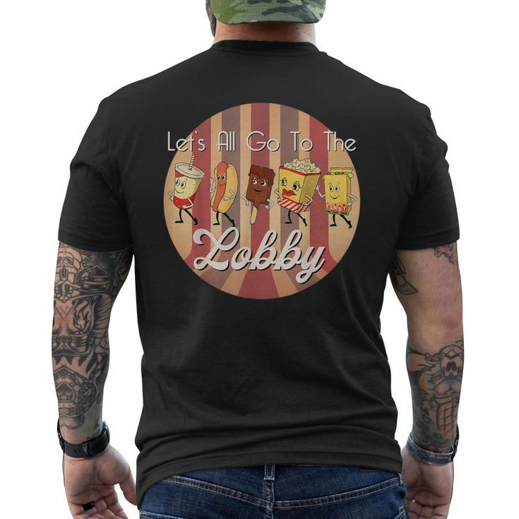 Let's All Go To The Lobby Cute Retro Movie Theatre Men's T-shirt Back Print