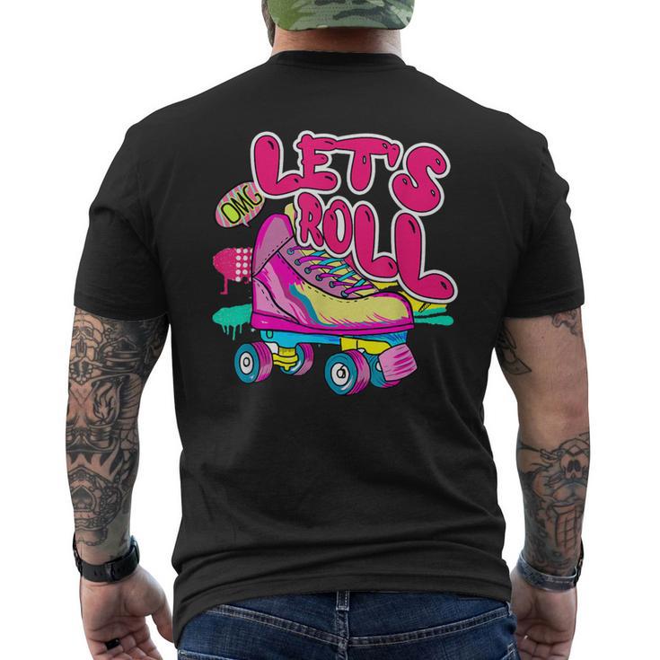 Let's Roll Unicorn Roller Skate Fun Party Girl's Men's T-shirt Back Print