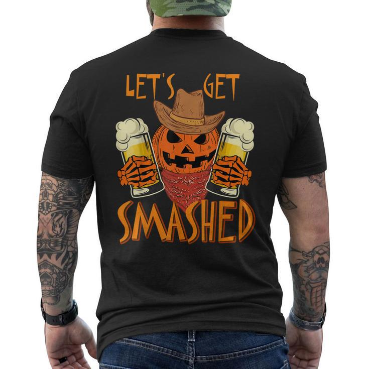 Let's Get Smashed Pumpkin Drink Halloween Beer Oktoberfest Mens Back Print T-shirt