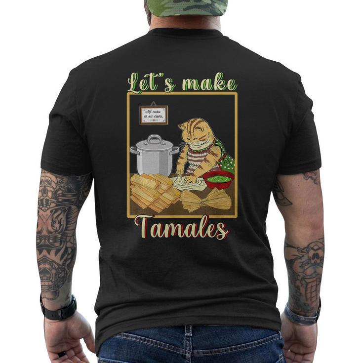 Let's Make Tamales Mexican Men's T-shirt Back Print