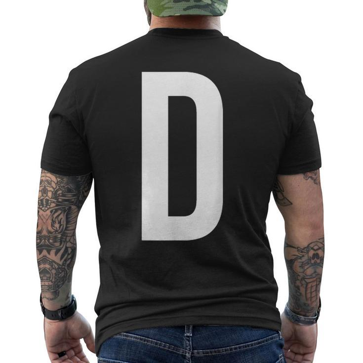 Letter D Spell Out Team Name Business Family Photo Men's T-shirt Back Print