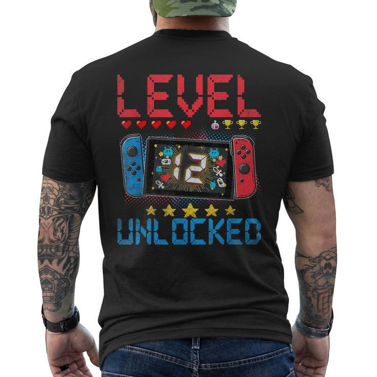 Level 12 Unlocked Video Gamer 12Th Birthday 12 Year Old Men's T-shirt Back Print