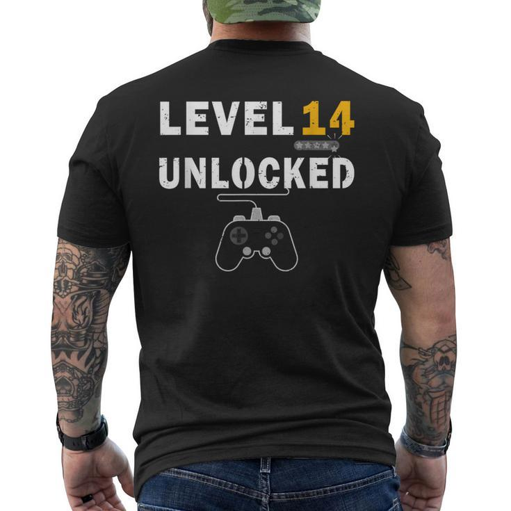 Level 14 Unlocked Birhday Celebrate 14Th Wedding Men's T-shirt Back Print