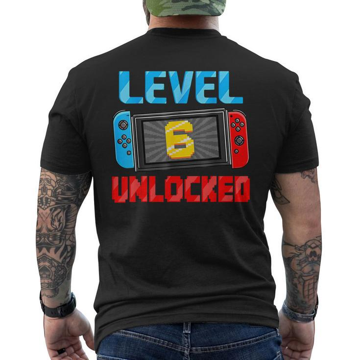 Level 6 Unlocked Gamer 6Th Birthday Video Game Boys Men's T-shirt Back Print