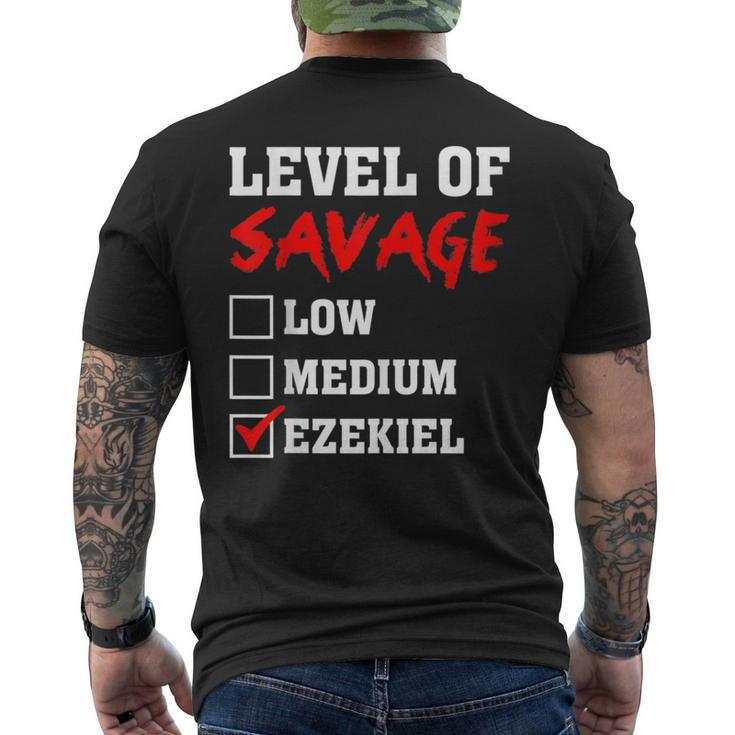 Level Of Savage Ezekiel Custom Name Men's T-shirt Back Print