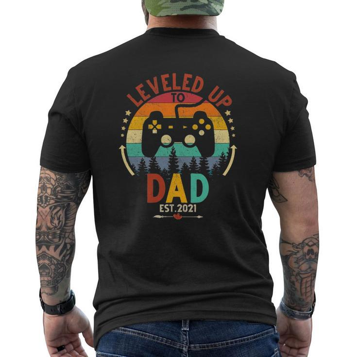 I Leveled Up To Dad Est 2021 Video Gamer Mens Back Print T-shirt