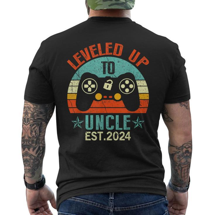 I Leveled Up To Uncle 2024 Soon To Be Uncle Fathers Day Men's T-shirt Back Print