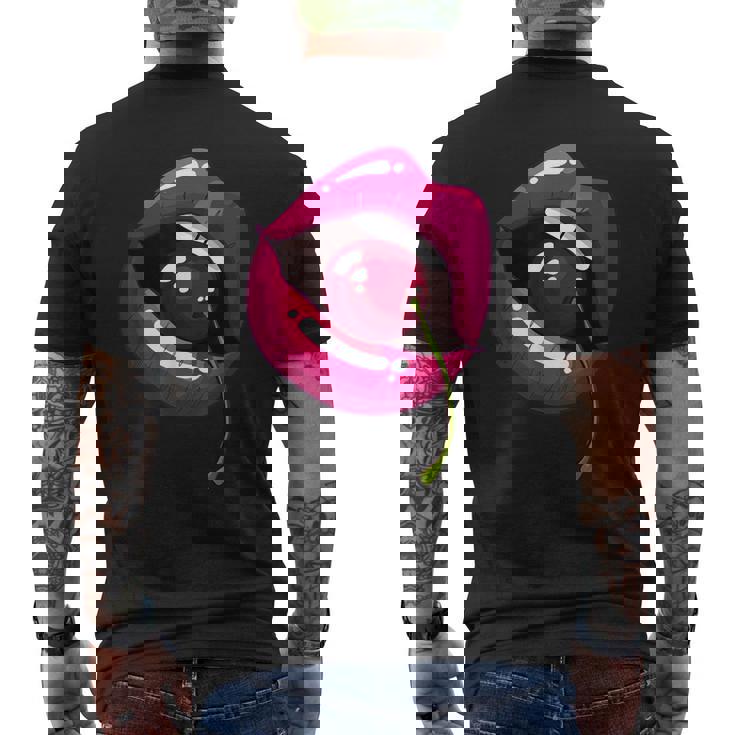 Lèvres Arc-En-Ciel Avec Cerise Dans La Bouche Nostalgie Des Années 80 T-shirt imprimé au dos