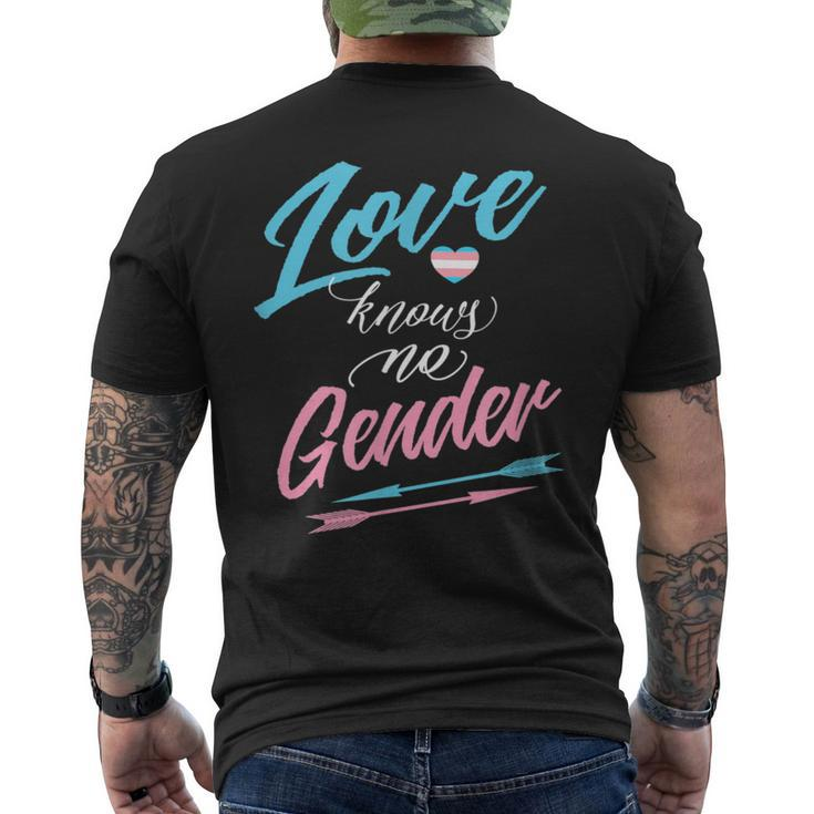 Lgbt Transgender -Love Knows No Gender With Arrows Men's T-shirt Back Print