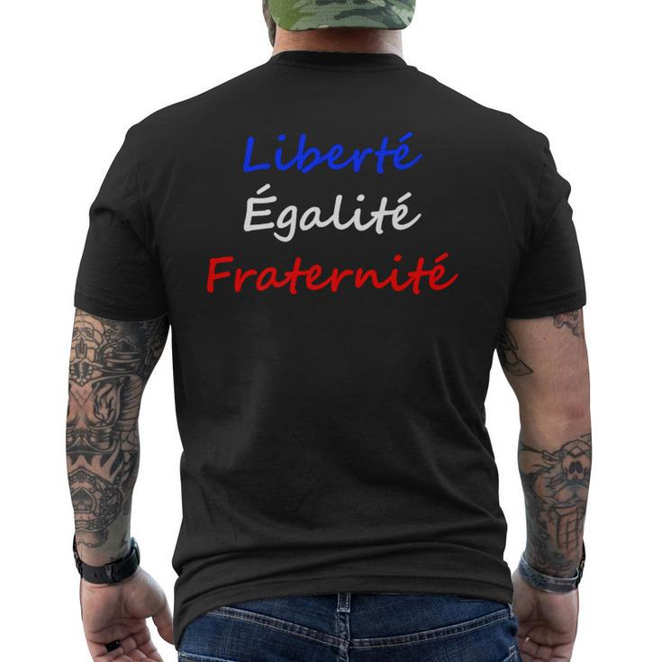Liberte Egalite Fraternite French Slogan Republic Of France Men's T-shirt Back Print