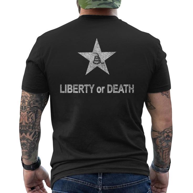 Liberty Or Death Battalion Flag Gadsden Snake Men's T-shirt Back Print