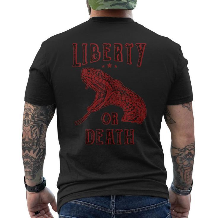 Liberty Or Death Snake Rattlesnake Men's T-shirt Back Print