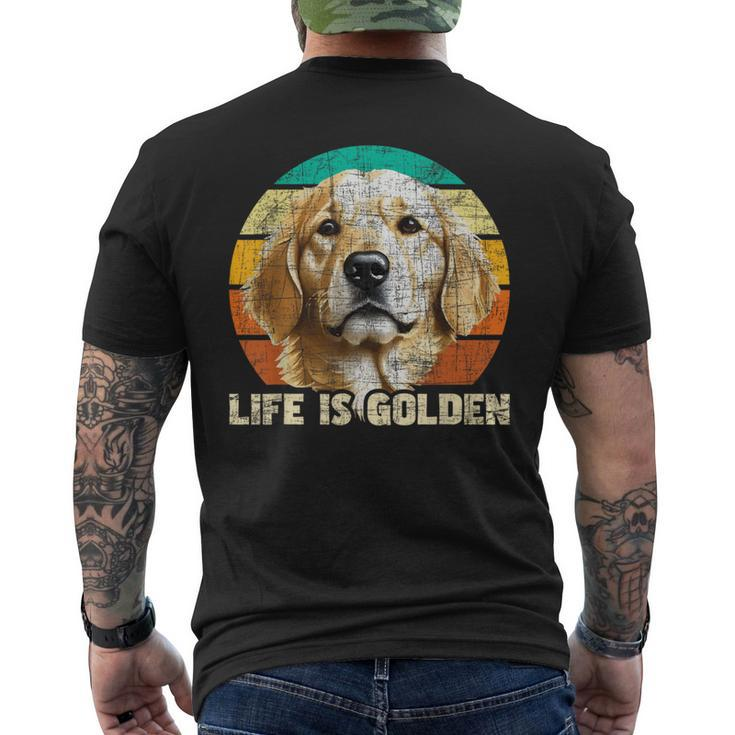 Life Is Golden Retro Vintage Dog Owner Canine Lover Men's T-shirt Back Print
