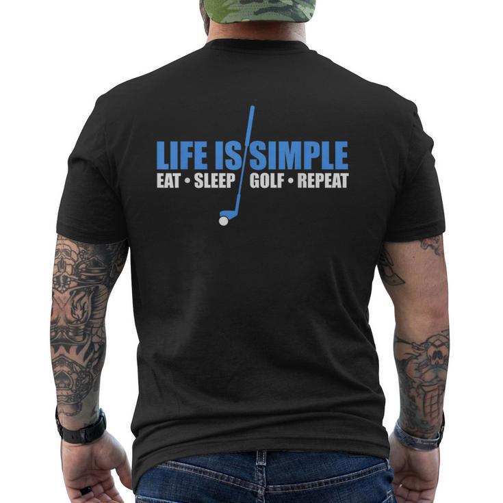 Life Is Simple Eat Sleep Golf Repeat Men's T-shirt Back Print