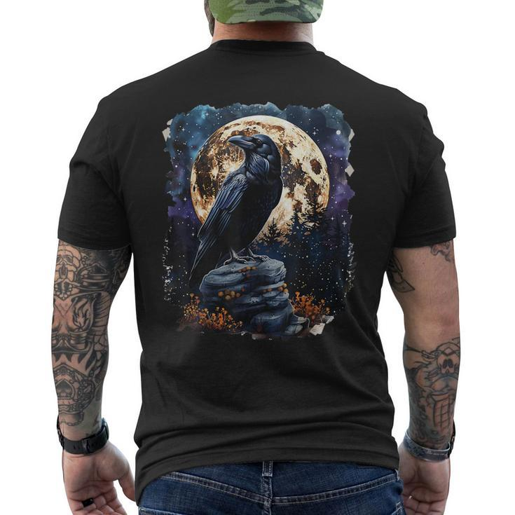 Lila Rabe Bei Nacht Odin Wikinger Walhalla Mythologie T-Shirt mit Rückendruck