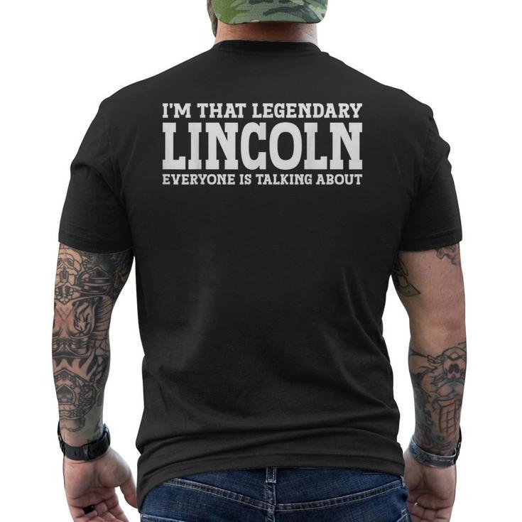 Lincoln Personal Name Lincoln Men's T-shirt Back Print