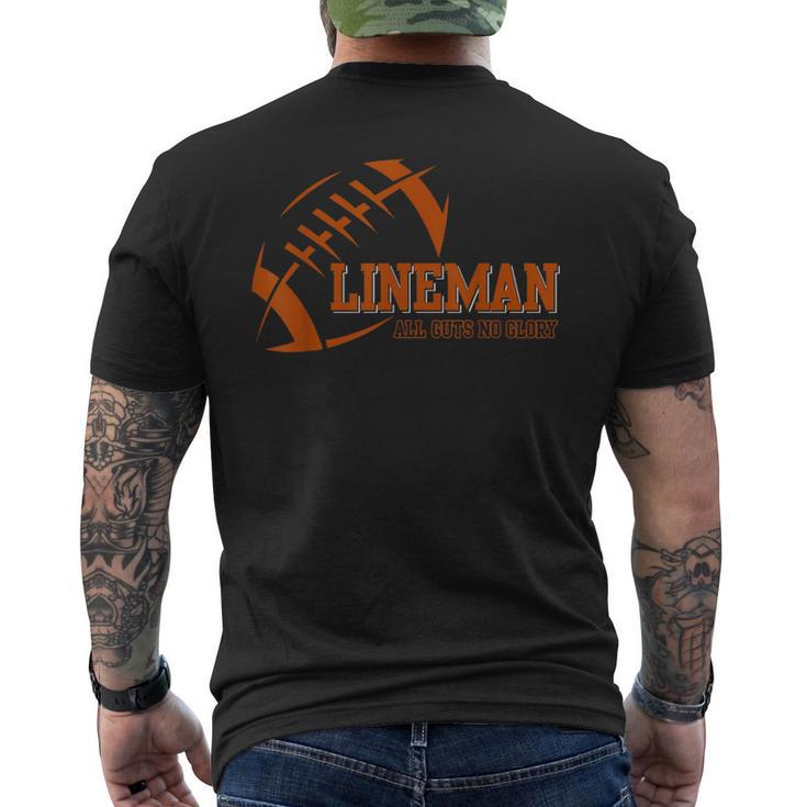 Lineman All Cuts No Glory Football Men's T-shirt Back Print