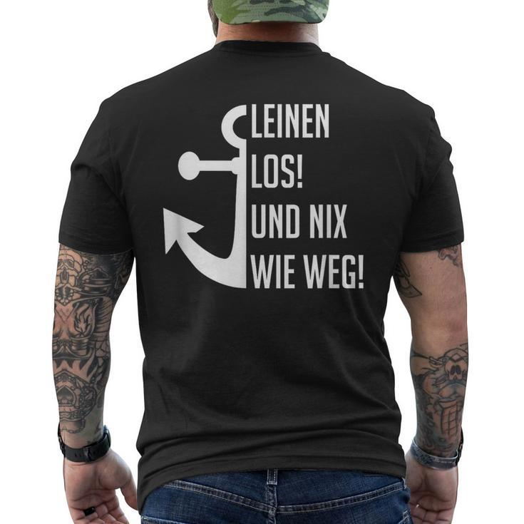 Linen Los Und Nix Wie Weg Ship Ahoi Skipper T-Shirt mit Rückendruck