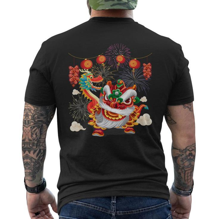 Lion Dancing Dance Tet Vietnamese Lunar New Year 2024 Men's T-shirt Back Print