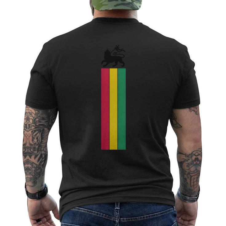 Lion Of Judah Reggae Music Jamaica Ethiopian Flag Vintage Men's T-shirt Back Print