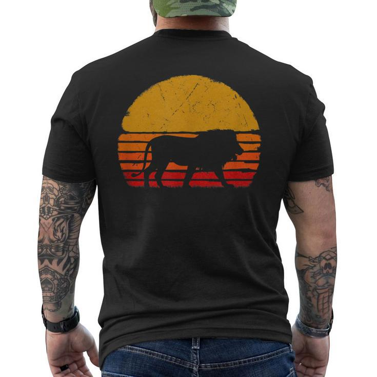 Lion Retro Style Men's T-shirt Back Print