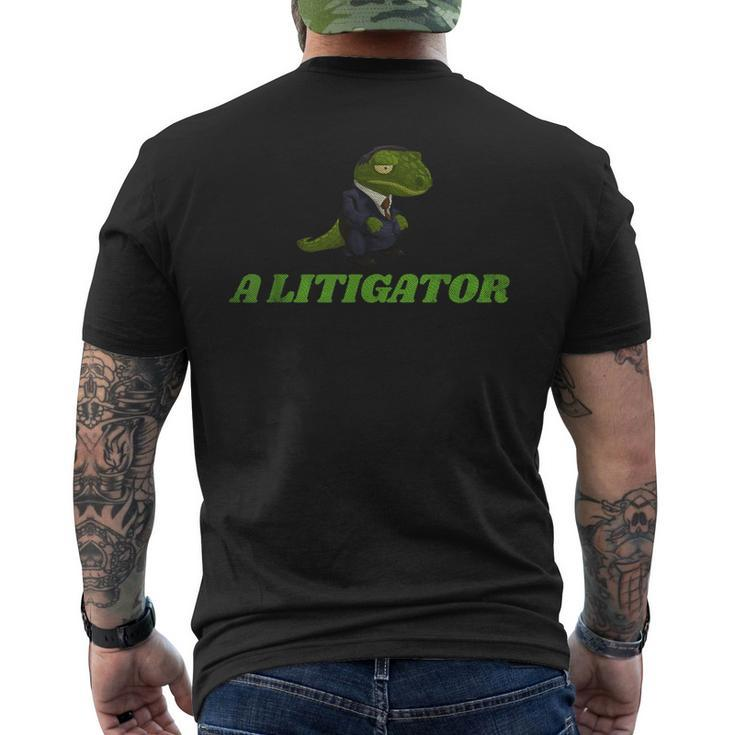 A Litigator Lawyer Alligator Suit Men's T-shirt Back Print