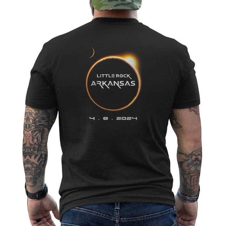 Little Rock Arkansas 4082024 Total Solar Eclipse 2024 Men's T-shirt Back Print