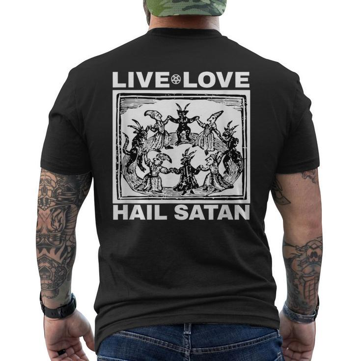Live Love Hail Satan Pentagram Men's T-shirt Back Print