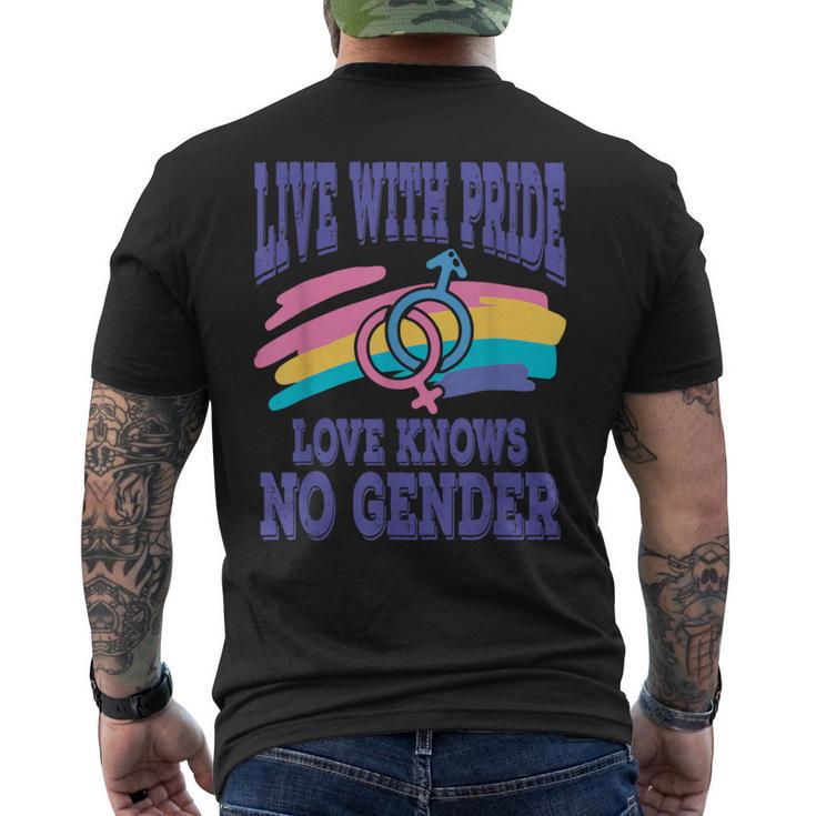 Live With Pride Love Knows No Gender Lgbt Apparel Men's T-shirt Back Print