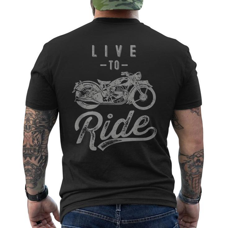 Live To Ride Vintage Motorcycle Biker I Love My Motorcycle Men's T-shirt Back Print