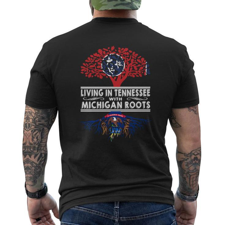 Living In Tennessee With Michigan Roots Mens Back Print T-shirt