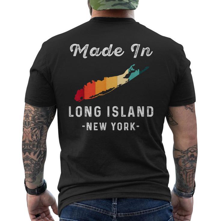 Long Island Ny Souvenir Native Long Islander Map Vintage Men's T-shirt Back Print