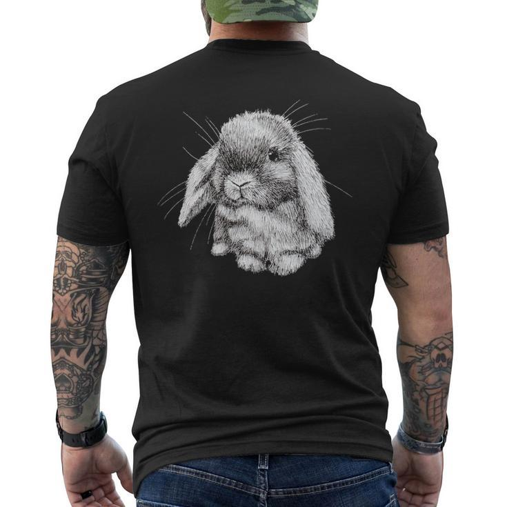Lop Eared Bunny Rabbit Sketch Men's T-shirt Back Print