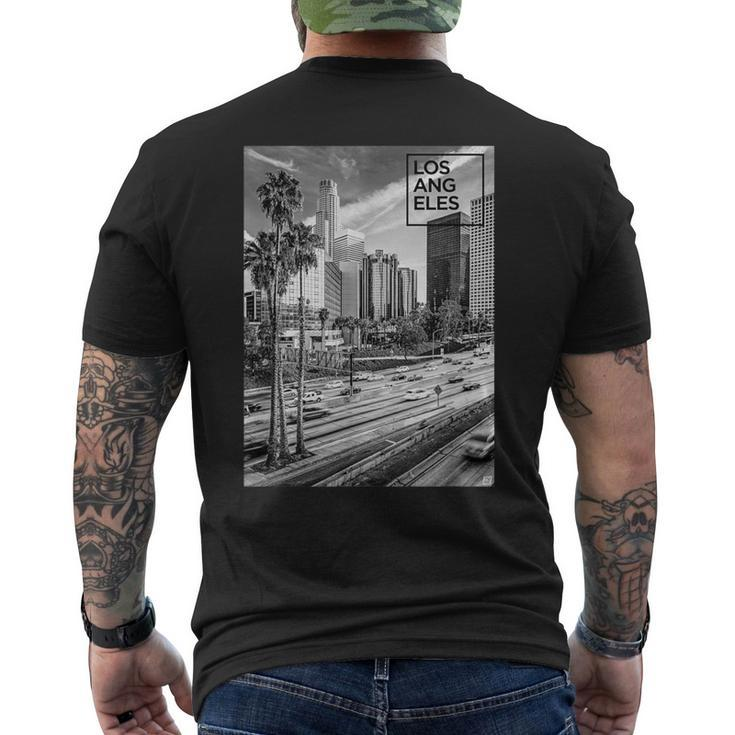 Los Angeles Realistic Photo With Los Angeles Text Apparel Men's T-shirt Back Print