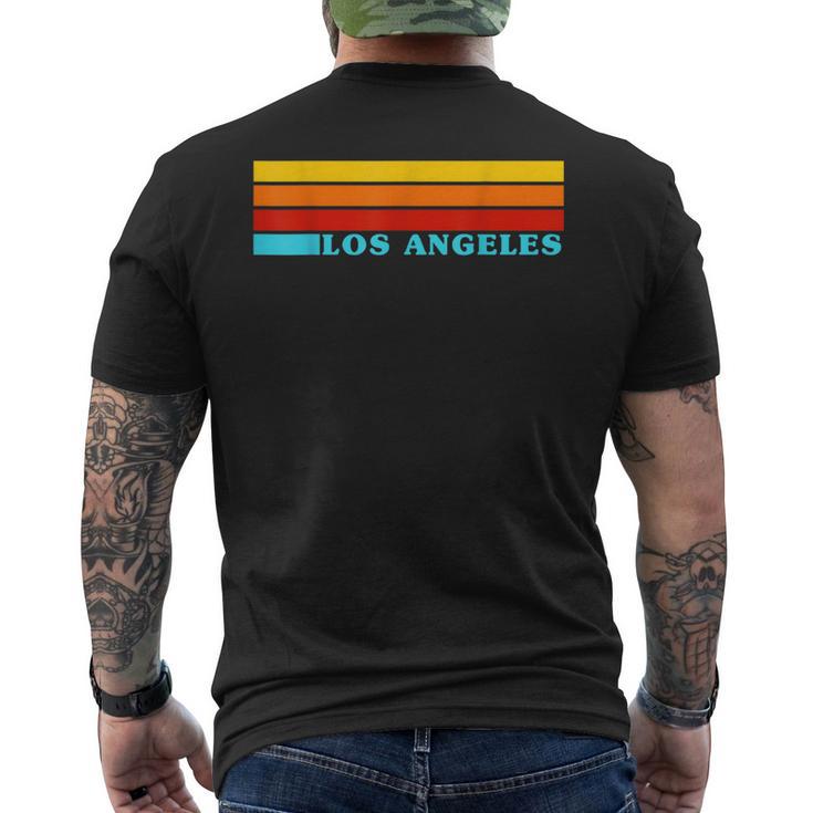 Los Angeles Usa Colorful Stripes Cool Vintage Style Men's T-shirt Back Print